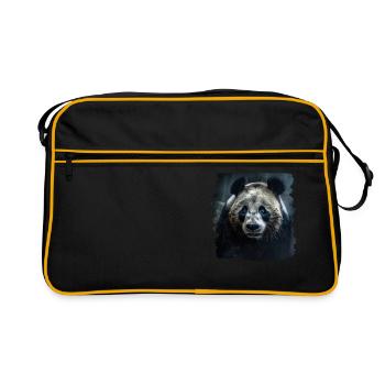 Pandas realistic Panda Giant Panda - Retro Bag - black/gold - Front