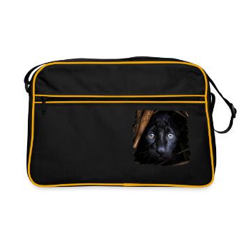 Panthère noire Panthère réaliste - Sac Retro - noir/or - Devant