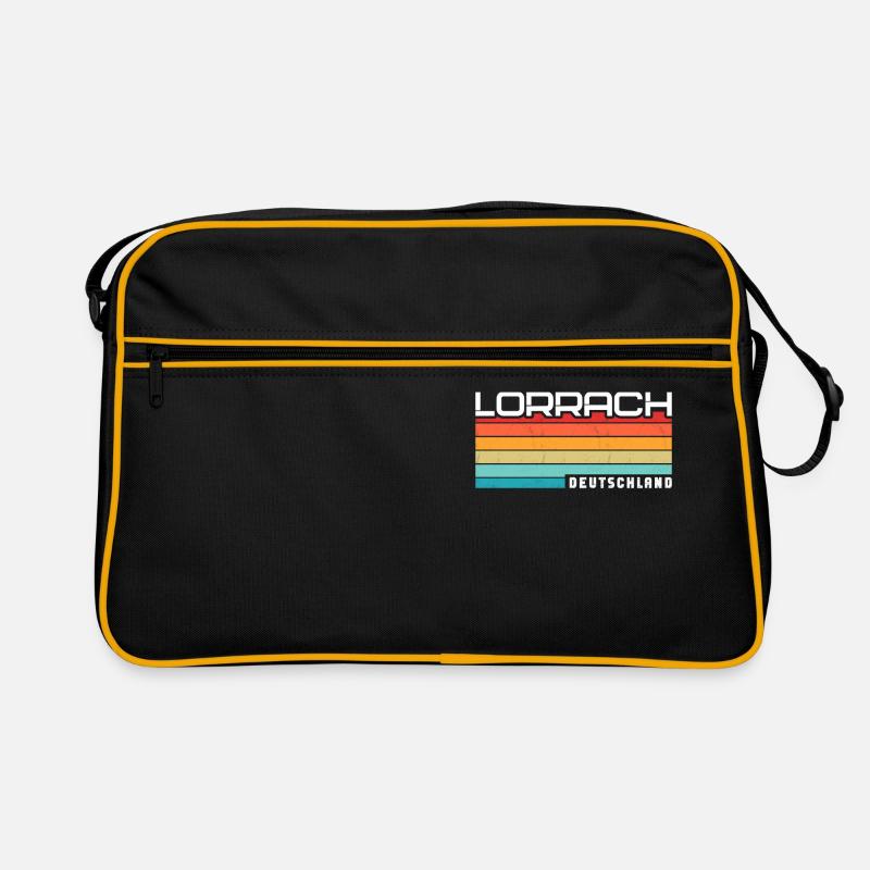 Lörracherin Lörracher Lörrach - Retro Tasche - Schwarz/Gold