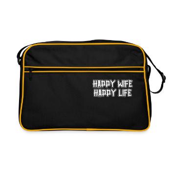 Femme heureuse Vie heureuse - Sac Retro - noir/or - Devant
