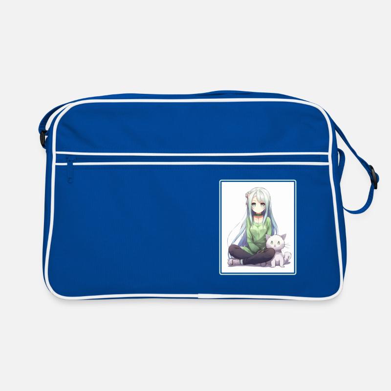 Kawaii Mädchen Anime Manga Mädchen Katze Retro Tasche
