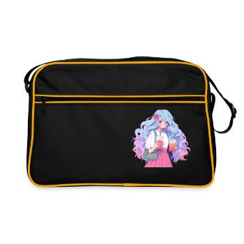 Anime et Boba Bubble Tea - Sac Retro - noir/or - Devant