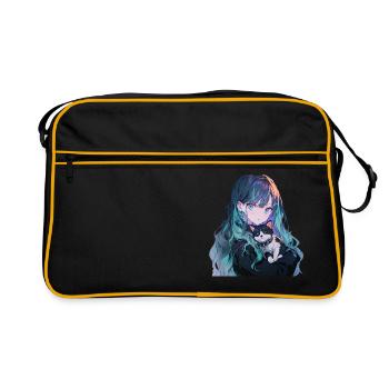 Anime et chats Kawaii Girl Anime - Sac Retro - noir/or - Devant