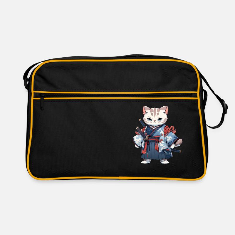 Chat d’Asie Samouraï japonais Samouraï - Sac Retro - noir/or