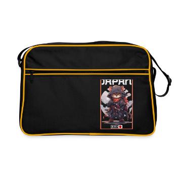 Asia Cat Japanese Samurai Samurai - Retro Bag - black/gold - Front