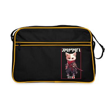 Asia Cat Japanese Samurai Samurai - Retro Bag - black/gold - Front