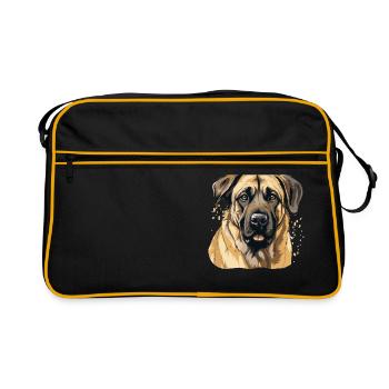 Hund Kangal - Retro Tasche - Schwarz/Gold - Vorne