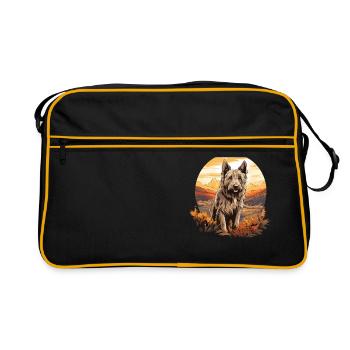 Chien Berger Picard - Sac Retro - noir/or - Devant
