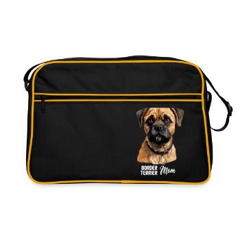 Dog Border Terrier - Retro Bag - black/gold - Front