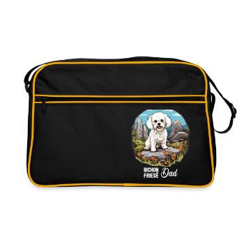 Chien Bichon Friesé - Sac Retro - noir/or - Devant