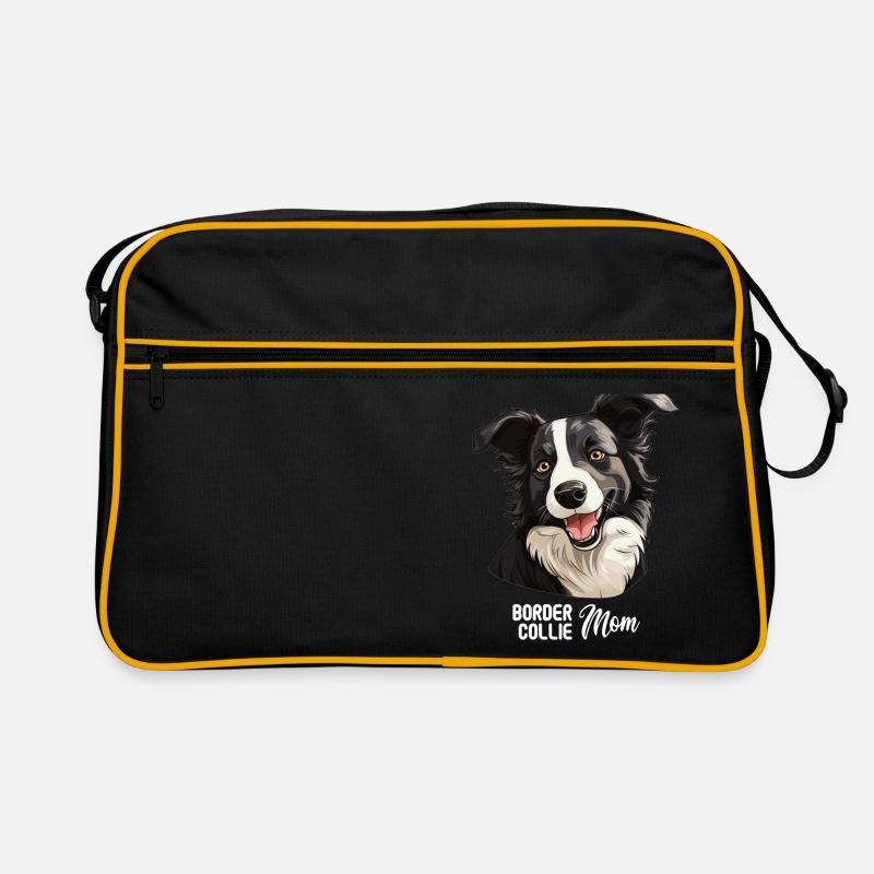 Hund Border Collie Retro Tasche