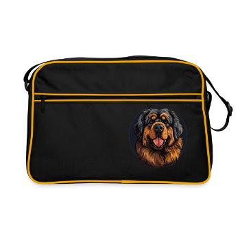 Hund Do Khyi - Retro Tasche - Schwarz/Gold - Vorne