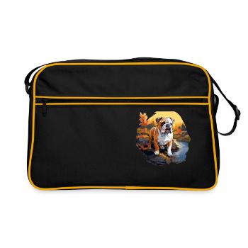 Chien Bouledogue anglais - Sac Retro - noir/or - Devant