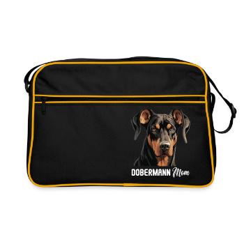 Dog Doberman - Retro Bag - black/gold - Front