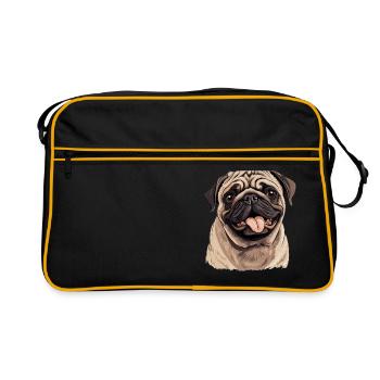 Pug - Retro Bag - black/gold - Front