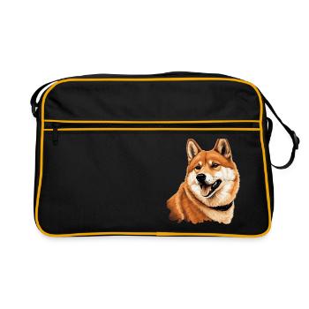 Shiba Inu - Sac Retro - noir/or - Devant