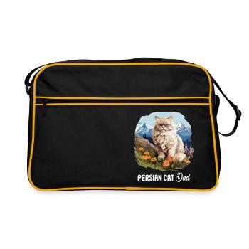 Persian Cat Perser Katze - Retro Tasche - Schwarz/Gold - Vorne