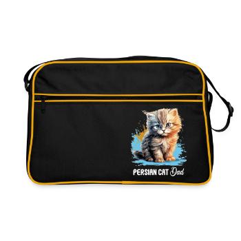 Persian Cat Perser Katze - Retro Tasche - Schwarz/Gold - Vorne