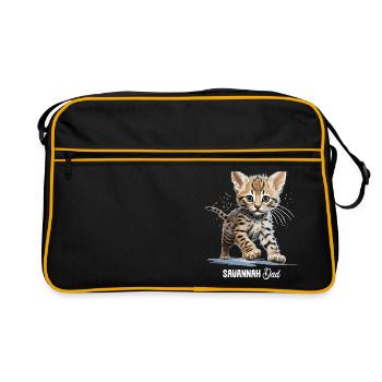 Savannah - Retro Tasche - Schwarz/Gold - Vorne