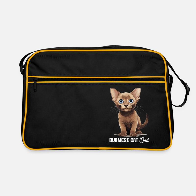 Burmese Cat Burma Katze Retro Tasche