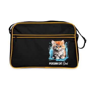 Persian Cat Perser Katze - Retro Tasche - Schwarz/Gold - Vorne