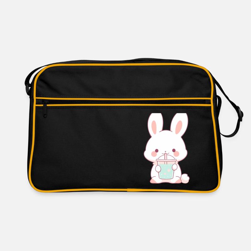 Kawaii Hase trinkt Boba Bubble Tea Chibi Retro Tasche