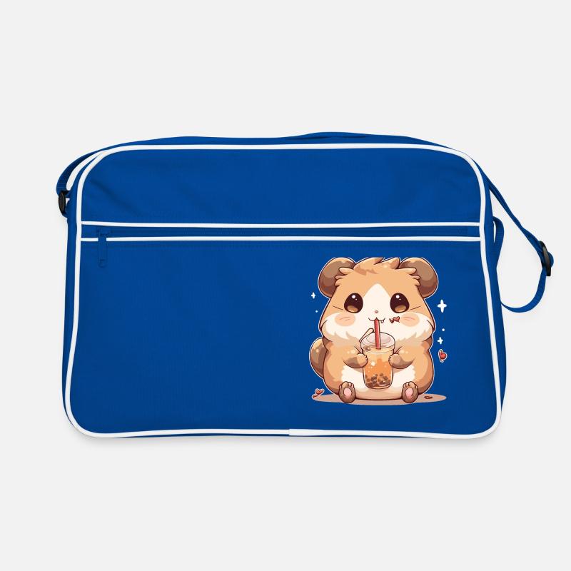 Kawaii Hamster Drinks Boba Bubble Tea Chibi Retro Bag