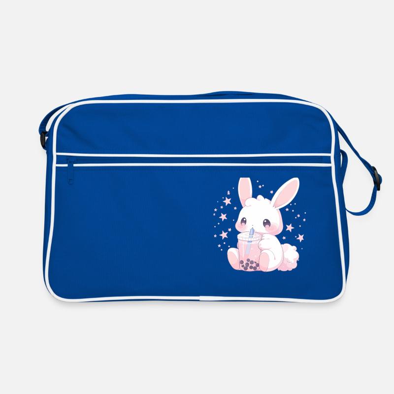 Kawaii Bunny Drinks Boba Bubble Tea Chibi Retro Bag