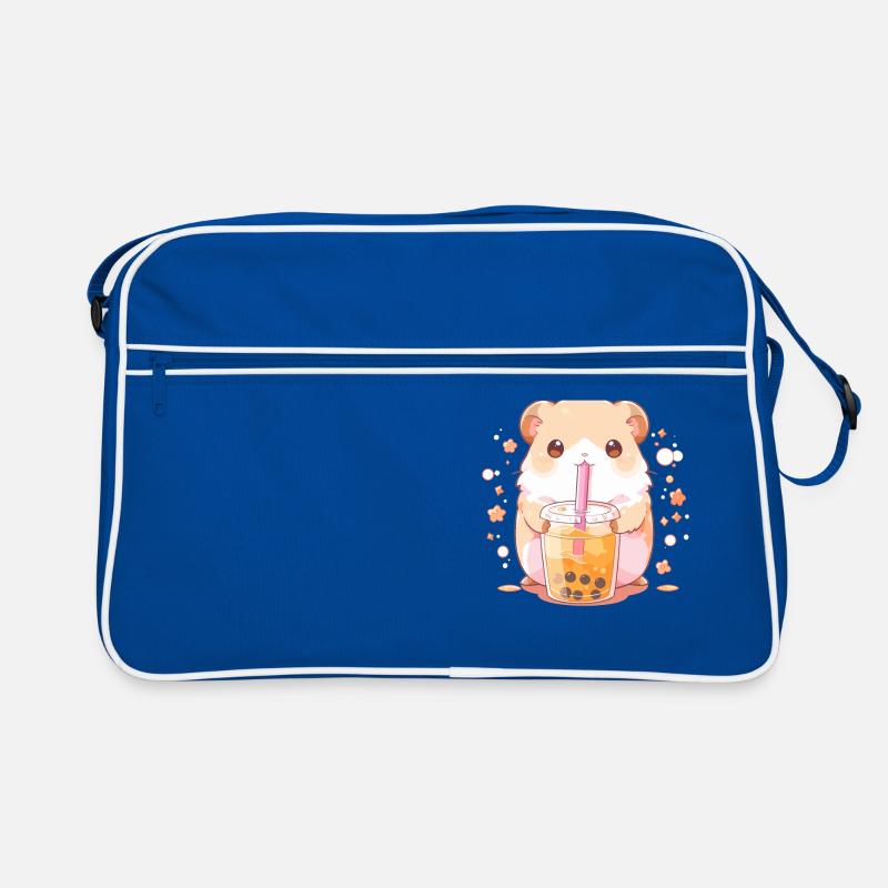 Kawaii Hamster Drinks Boba Bubble Tea Chibi Retro Bag