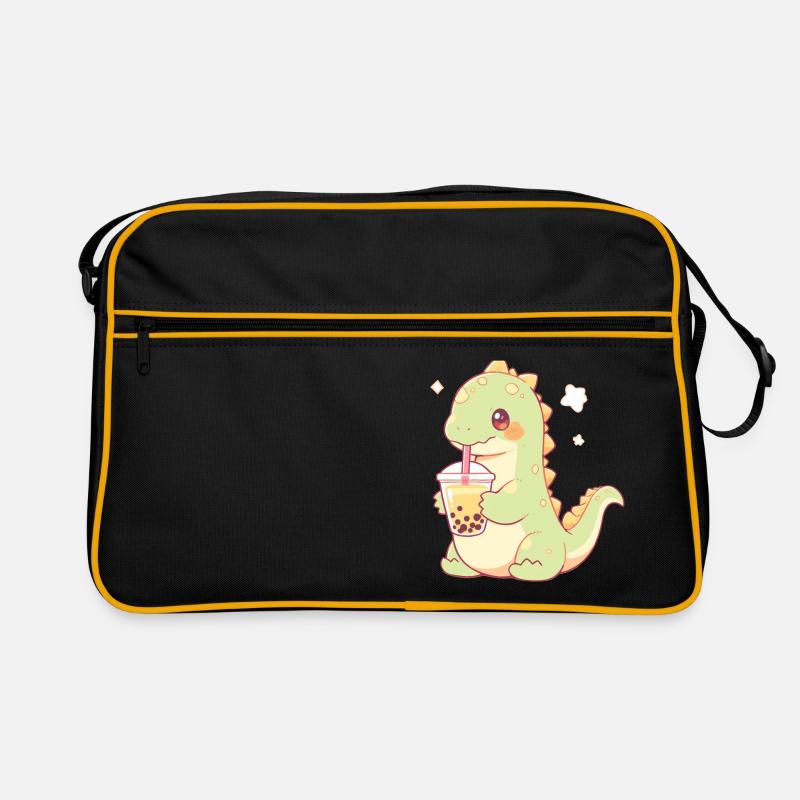 Kawaii Dinosaur Drinks Boba Bubble Tea Chibi Retro Bag