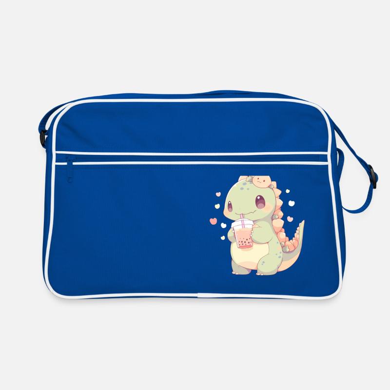Kawaii Dinosaur Drinks Boba Bubble Tea Chibi Retro Bag