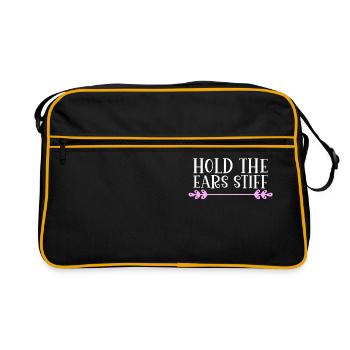 Tenir les oreilles raides Denglisch - Sac Retro - noir/or - Devant