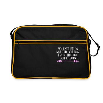 Mon anglais n’est pas le jaune de l’œuf - Sac Retro - noir/or - Devant