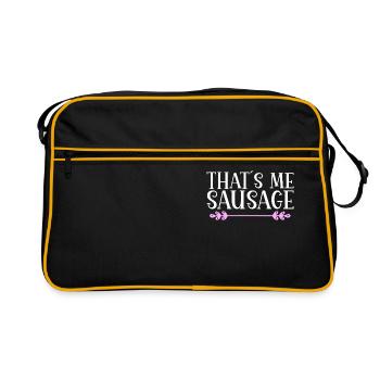 That´s me sausage. Denglisch - Retro Tasche - Schwarz/Gold - Vorne