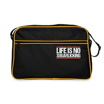 Life is no sugarlicking. Denglish - Retro Bag - black/gold - Front