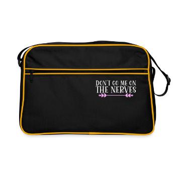 Don ́t go me on the nerves Denglisch - Retro Bag - black/gold - Front