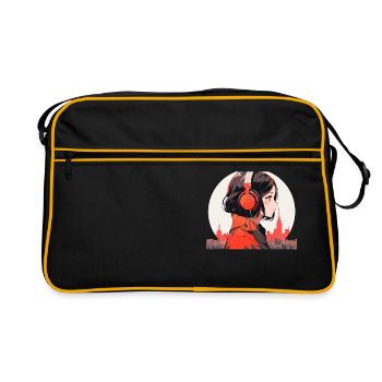 Esthétique japonaise vintage Otaku Anime fille - Sac Retro - noir/or - Devant