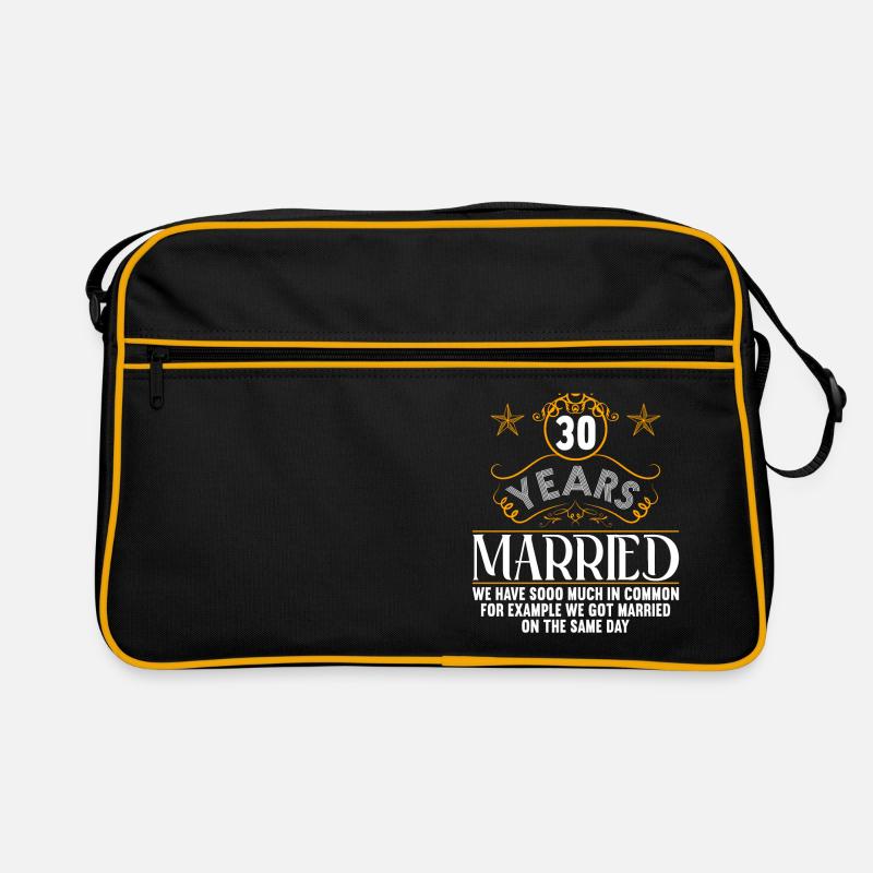 We have a lot in common 30th wedding anniversary - Retro Bag - black/gold