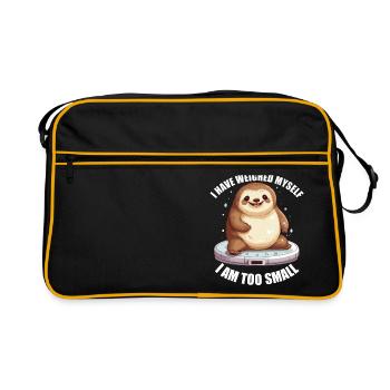 I've weighed, I'm too small, a sloth - Retro Bag - black/gold - Front