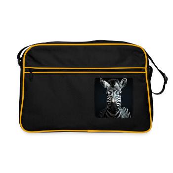Zebras realistic Zebra - Retro Bag - black/gold - Front