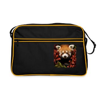 Pandas roux Panda roux réaliste - Sac Retro - noir/or - Devant