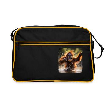 Orangs-outans réalistes Orangs-outans - Sac Retro - noir/or - Devant