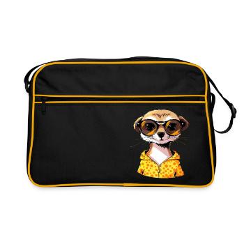 Meerkat with sunglasses Meerkat - Retro Bag - black/gold - Front