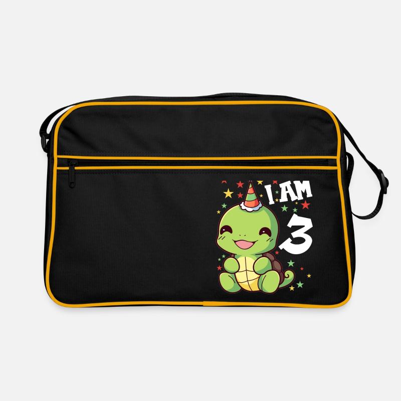 Ich bin 3 Schildkröten Schildkröte 3. Geburtstag Retro Tasche