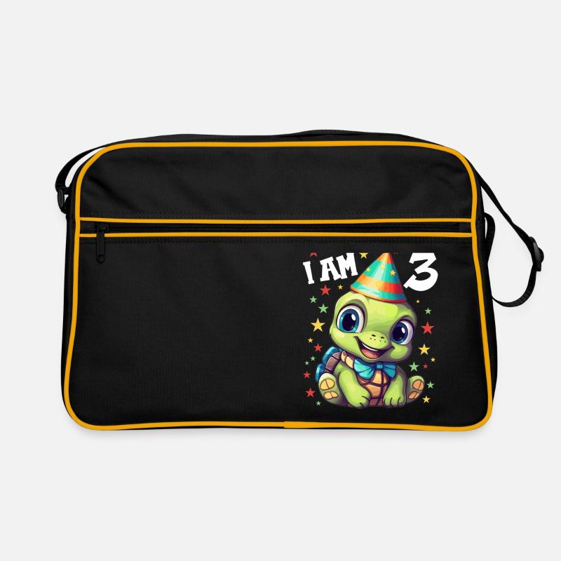 Ich bin 3 Schildkröten Schildkröte 3. Geburtstag Retro Tasche