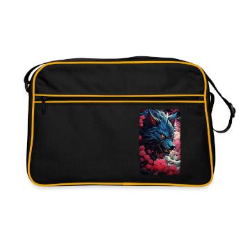 Loup Renard Esthétique Japonais Kitsune - Sac Retro - noir/or - Devant