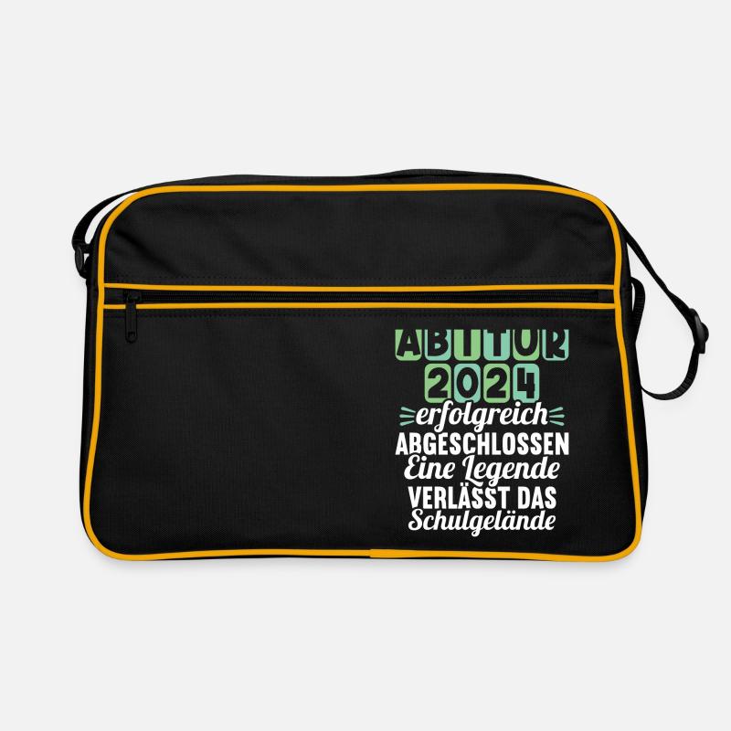 Abitur Junge Mädchen Abi Abitur 2024 - Retro Tasche - Schwarz/Gold
