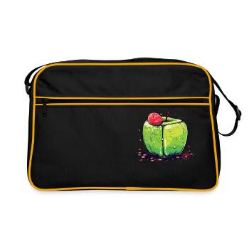 Würfel Apfel Cube Apple - Sac Retro - noir/or - Devant