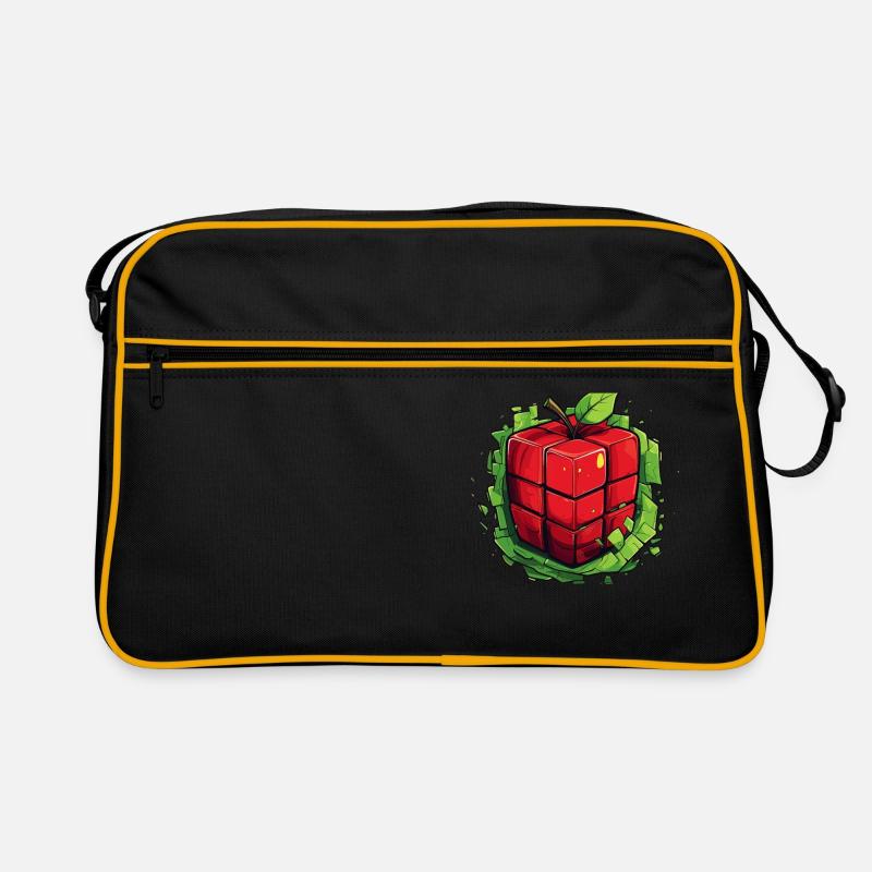 Würfel Apfel Cube Apple Sac Retro