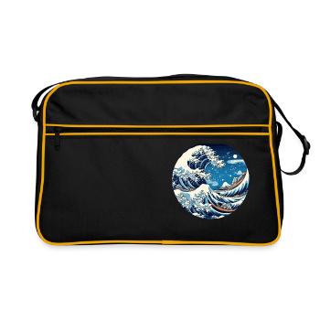Große Welle La Grande Vague Kanagawa - Sac Retro - noir/or - Devant